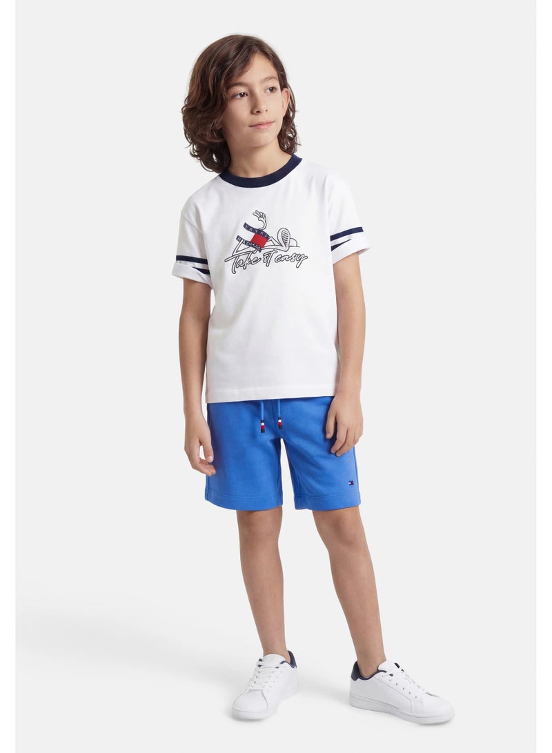 TOMMY HILFIGER Wavy Flag Graphic T-Shirt And Sweat Shorts Set - Image 1