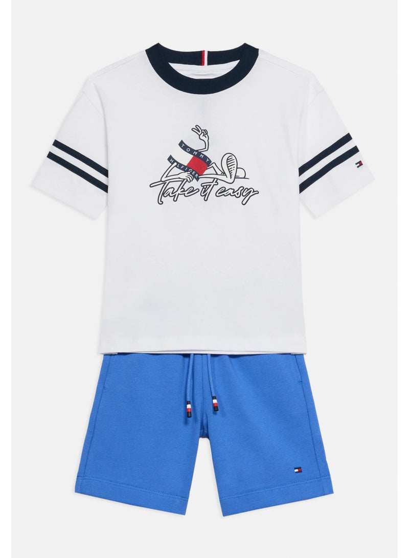 TOMMY HILFIGER Wavy Flag Graphic T-Shirt And Sweat Shorts Set - Image 3