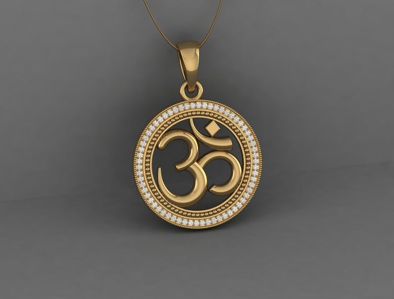 LMDPRAJAPATIS Om God Religious Pendant Gold Plated American Diamond For Men And Women's - Image 4