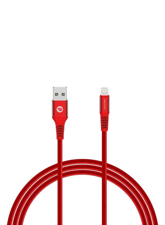 بايكرون كابل شحن من USB إلى لايتنينج أحمر - Image 1