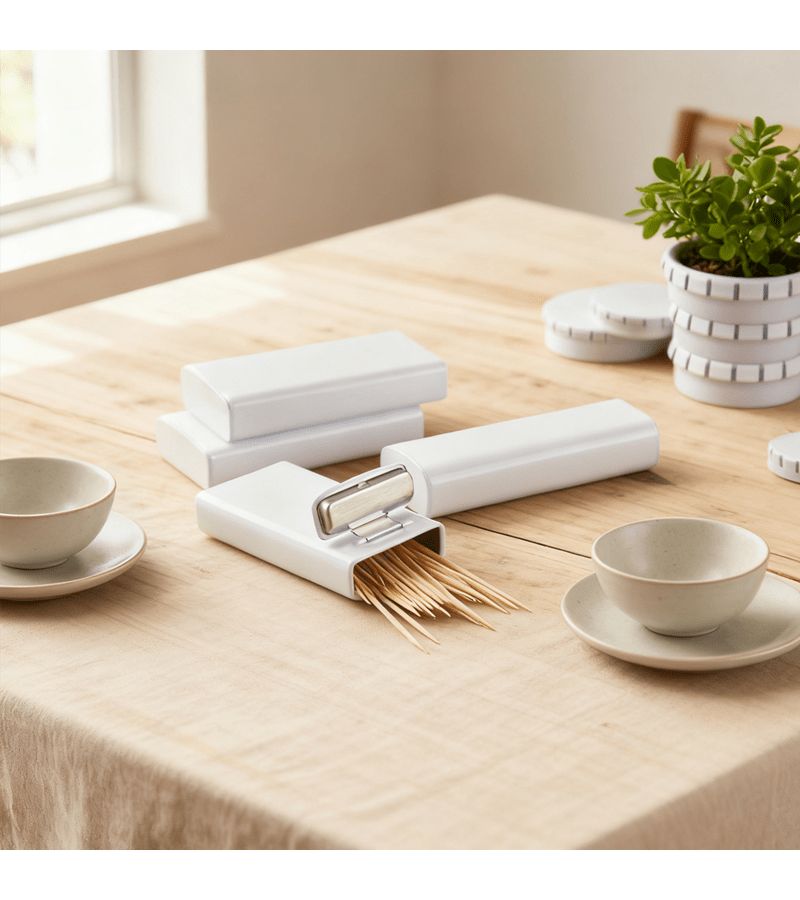 White Mini Flip Top Travel Storage Box for Oral Care Medicine - Image 3