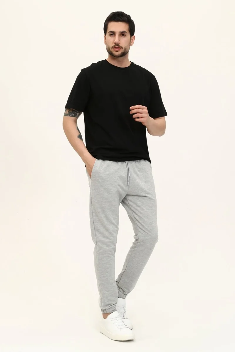 Defy's Men's Fleto Pocket Detailed Jogger Gray Melange - M