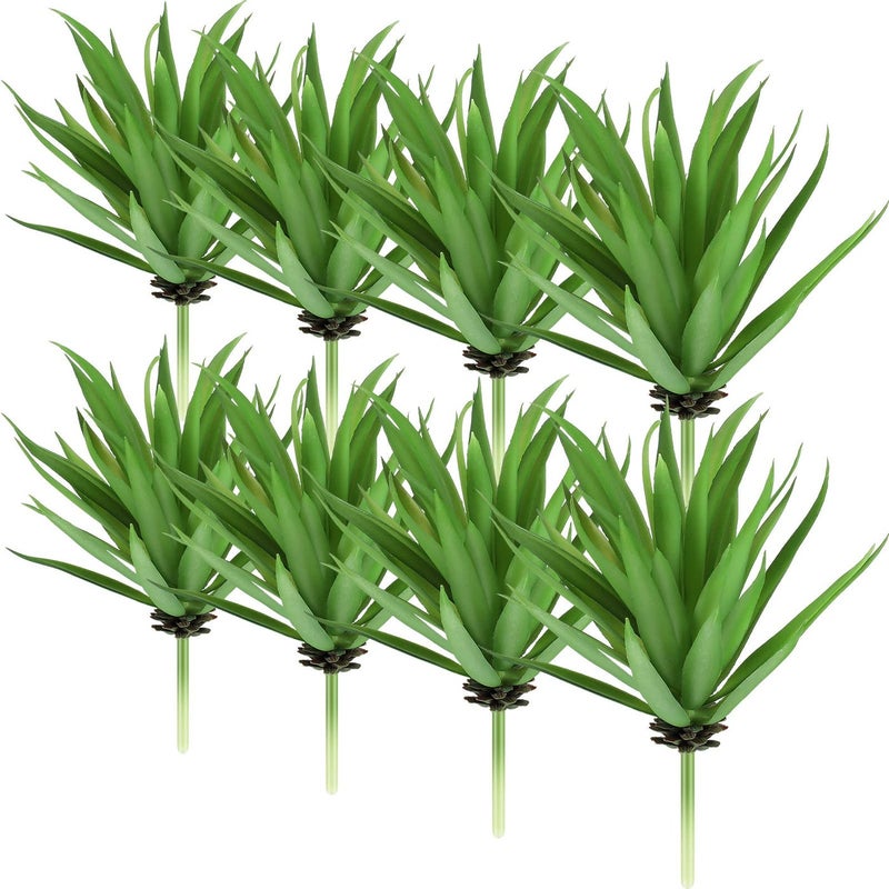 Jutom 8 Pcs Artificial Succulents Plants Faux Succulents Unpotted Yucca Real Touch Lifelike Agave Plant Fake for DIY Garden Home Office Outdoor Decoration Green