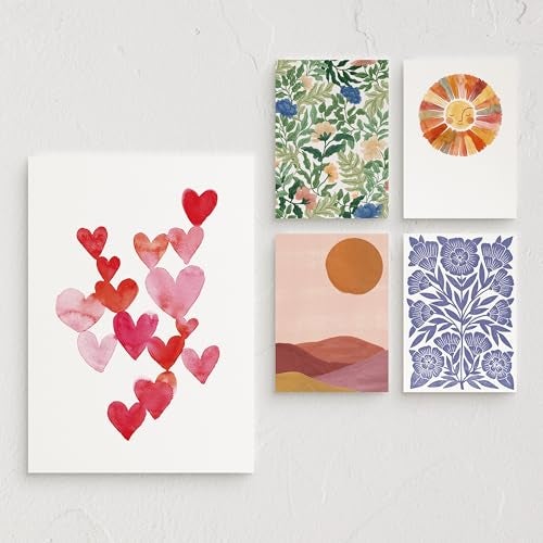 Minted Delight Greeting Cards Pack, Set of 5, Blank Notes with Envelopes, Chic, Stylish & Curated Folded Blank Stationery with Envelopes, Inspired Designs, Designed by Independent Artists - Image 1