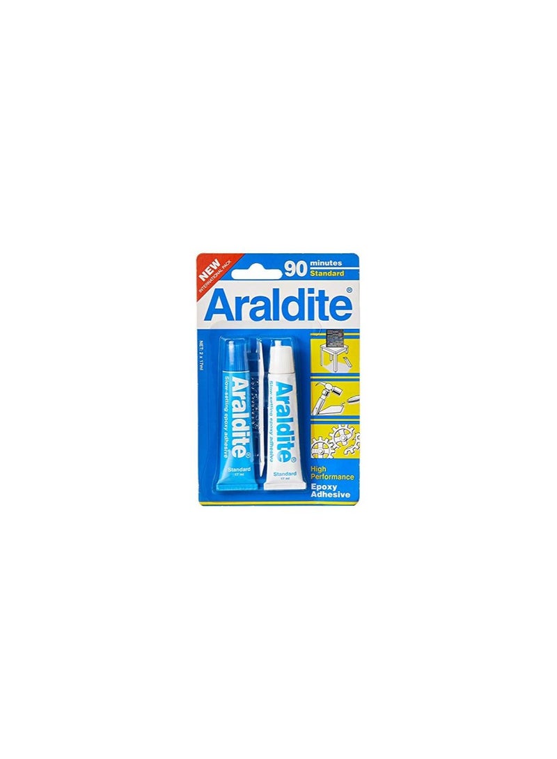 Araldite غراء إيبوكسي قياسي من أرالديت 15 مل لمدة 90 دقيقة (أزرق أبيض) - Image 1