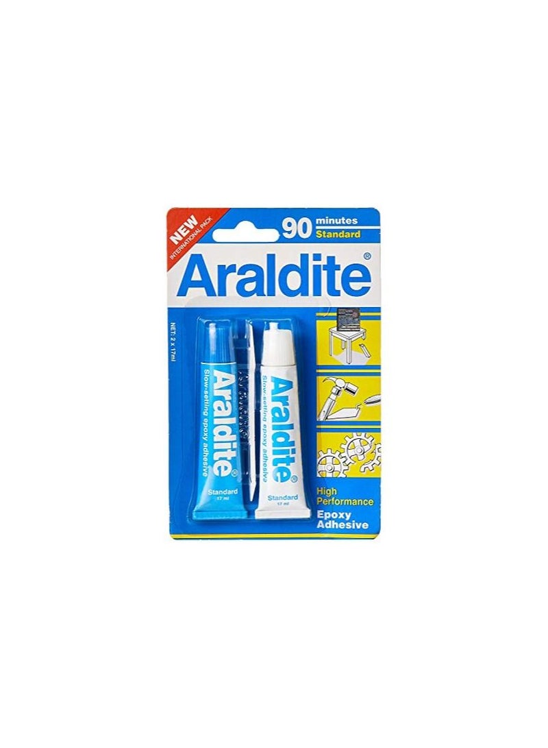 Araldite غراء إيبوكسي قياسي من أرالديت 15 مل لمدة 90 دقيقة (أزرق أبيض) - Image 3