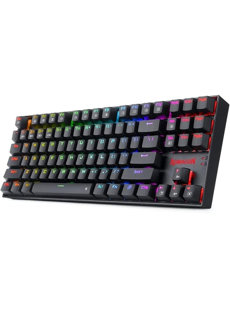 REDRAGON K552 KUMARA PRO RGB Wireless Gaming Mechanical Keyboard - Blue Switches - Wireless 2.4Ghz | Bluetooth | Wired Type C Cable(Black) - Image 1