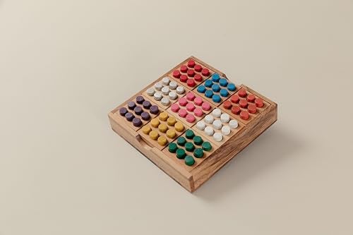 SiamMandalay Wood Colored Sudoku Board (Travel Set): STEM Traditional Family Game Math Brain Teaser Toys Educational Rainbow Sudoku Game Set - Image 5