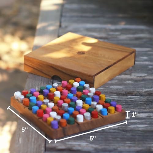 SiamMandalay Wood Colored Sudoku Board (Travel Set): STEM Traditional Family Game Math Brain Teaser Toys Educational Rainbow Sudoku Game Set - Image 4