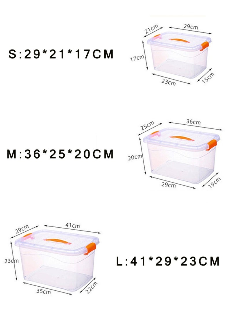 CityRiya-Long Storage Bins Clear Storage Box Stackable Storage Containers 29*21*17cm Ultra Latch Box Closet Organizers Plastic Storage Bin with Lid Storage Boxes for Organizing Toys, Clothes, Office  - Image 5