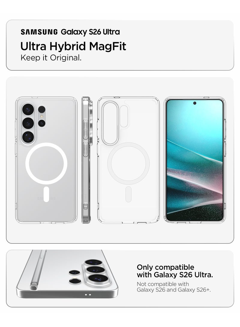 Spigen Ultra Hybrid MagFit for Samsung Galaxy S26 ULTRA case cover [MagSafe compatible] (2026) - Clear White - Image 2