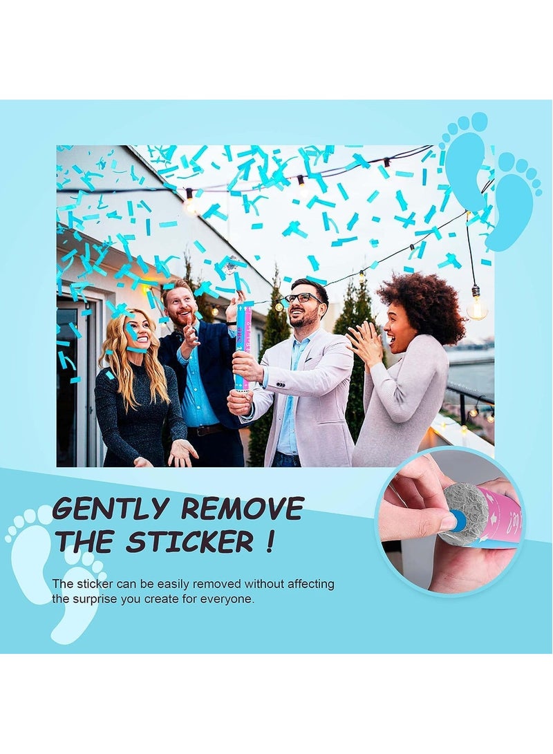 MARKQ Blue Gender Reveal Confetti Cannon with Tissue & Safe Powder Smoke, 30 cm Party Poppers for Pregnancy Announcement | Gender Reveal Confetti | Baby Boy Gender Reveal Party Supplies [1 Pack] - Image 3