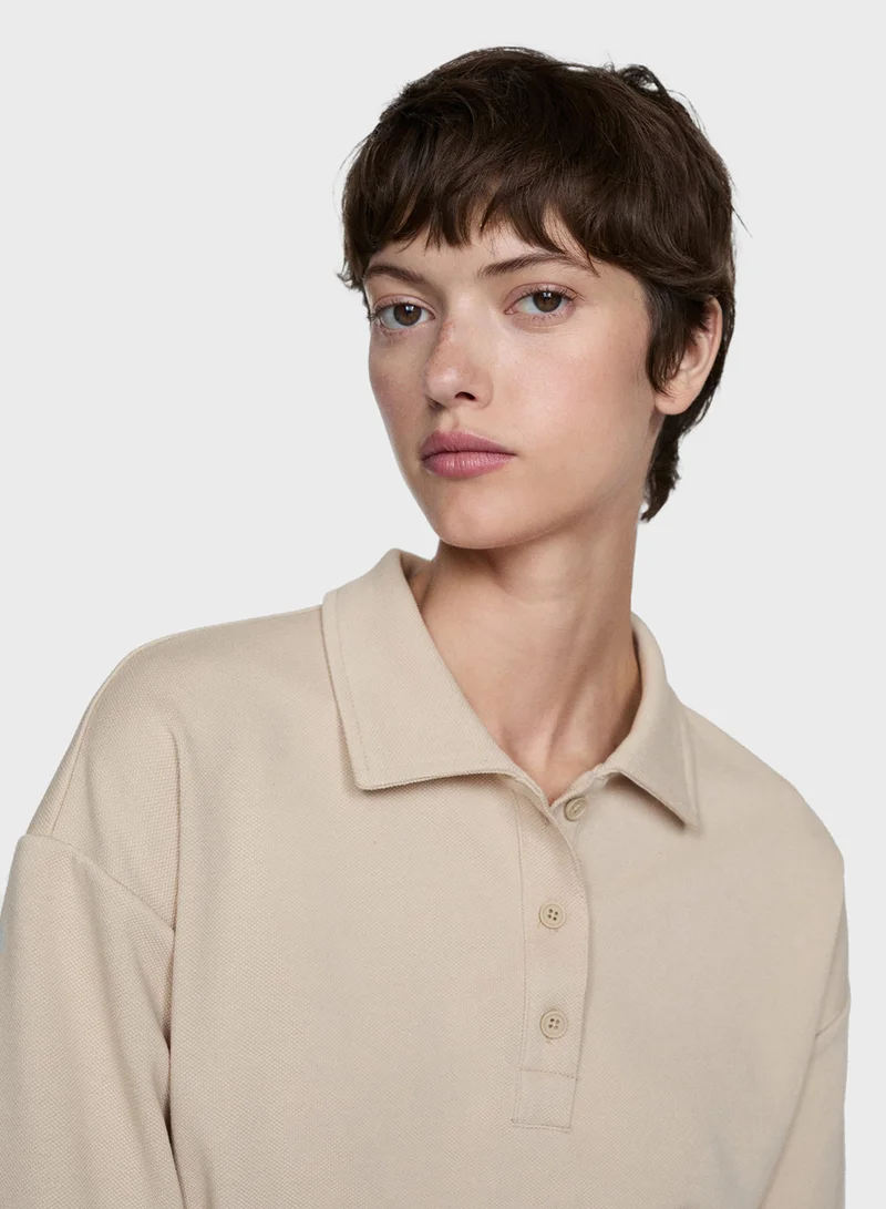 مانجو Essential Polo Neck Sweatshirt