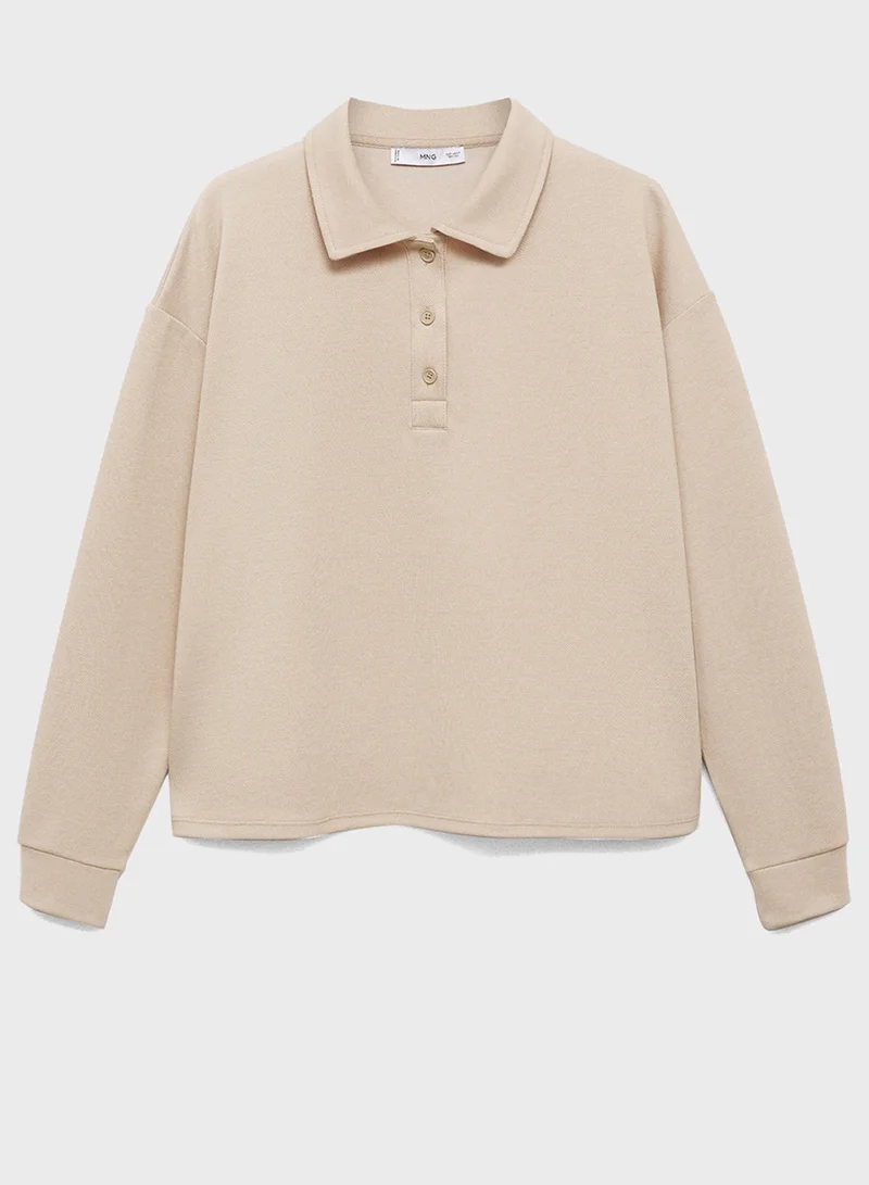 مانجو Essential Polo Neck Sweatshirt