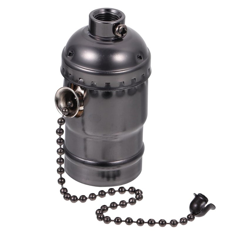 Retro Aluminum Lamp Holder With Pull Switch For DIY Lighting Homes Offices - Image 1