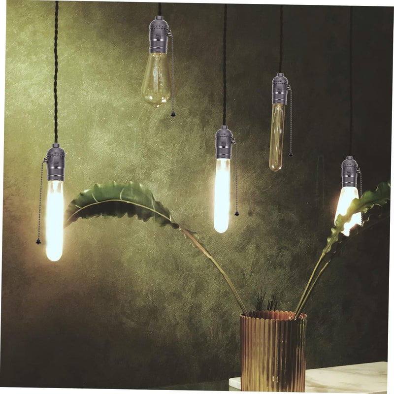 Retro Aluminum Lamp Holder With Pull Switch For DIY Lighting Homes Offices - Image 5