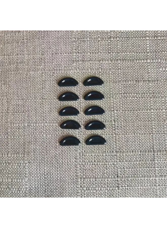 Black Silicone Anti Slip Eyewear Nose Pads 10pcs Office Outdoor Travel Accessories - Image 3