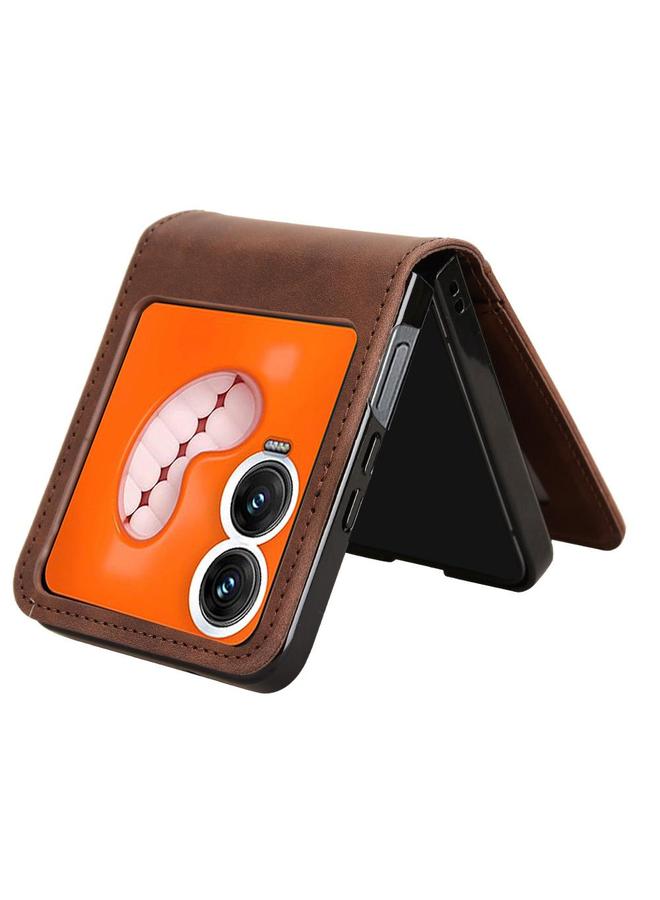 اس-توب جراب لهاتف Infinix Zero Flip، جراب هاتف قابل للطي بفتحة بطاقة نصف مقسمة، مريح للبشرة - Image 5