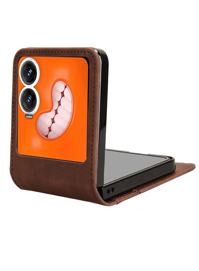 اس-توب جراب لهاتف Infinix Zero Flip، جراب هاتف قابل للطي بفتحة بطاقة نصف مقسمة، مريح للبشرة - Image 4