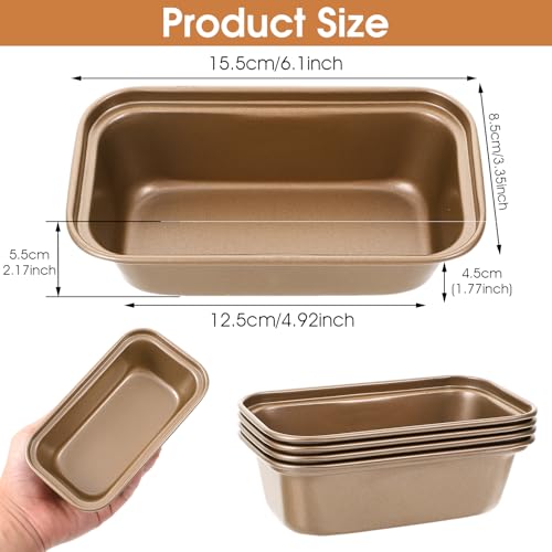 Lemecima 12 Pcs Mini Loaf Pan for Baking Bread Non Stick Small Banana Bread Tins 61 x 33 x 21 Inches Nonstick Carbon Steel Tiny Meatloaf Pan for Oven and Baking - Image 3