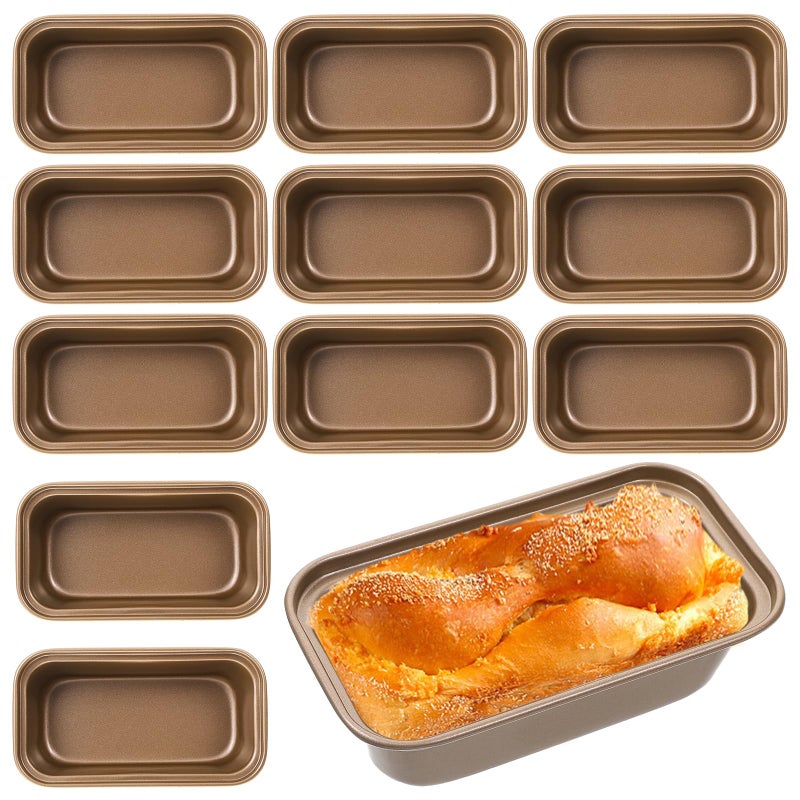 Lemecima 12 Pcs Mini Loaf Pan for Baking Bread Non Stick Small Banana Bread Tins 61 x 33 x 21 Inches Nonstick Carbon Steel Tiny Meatloaf Pan for Oven and Baking - Image 2