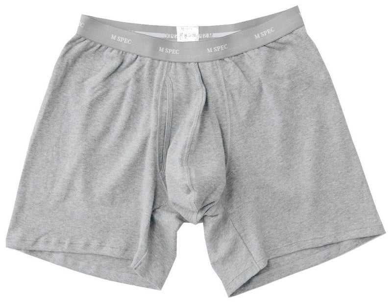 MSPEC Men's Knit Boxers 3D-Crotch Breathable/Comfortable MS-04 Grey-Moku L - Image 1