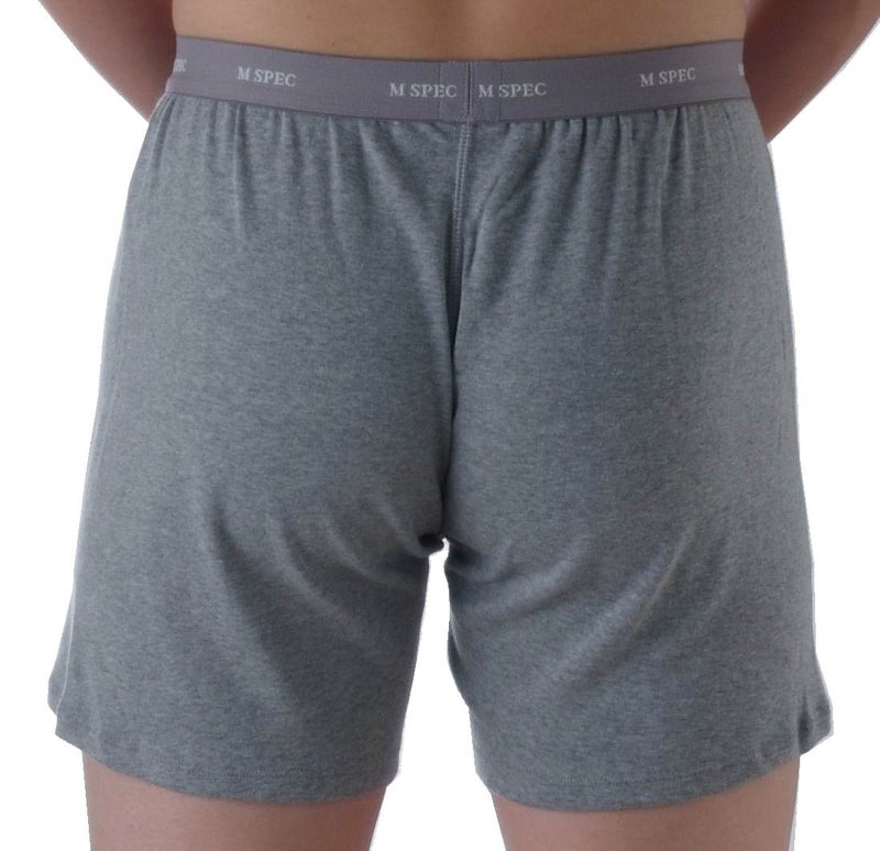 MSPEC Men's Knit Boxers 3D-Crotch Breathable/Comfortable MS-04 Grey-Moku L - Image 3