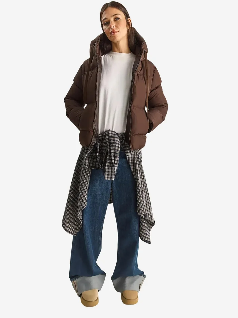 Bianco Lucci LUCCI Hooded Puffer Coat