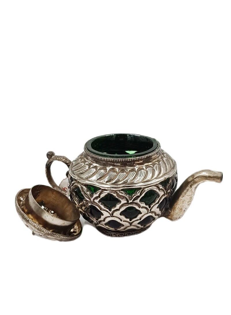 Antique Museum Persian Handmade Coffee Pot Arabic Design White Metal Work  - Image 1