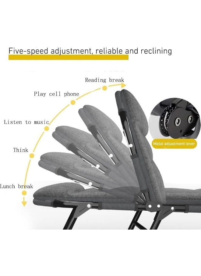 Generic - supaar Chair Indoor and Outdoor Folding Lounge Chair, Portable Camping Cot For Sunbathing, Outdoor Chaise Lounge Chair Perfect For Pool, Beach And Patio Foldable Recliner Chair (black) - Image 1