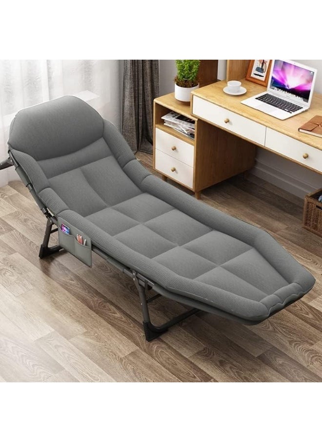 Generic - supaar Chair Indoor and Outdoor Folding Lounge Chair, Portable Camping Cot For Sunbathing, Outdoor Chaise Lounge Chair Perfect For Pool, Beach And Patio Foldable Recliner Chair (black) - Image 1