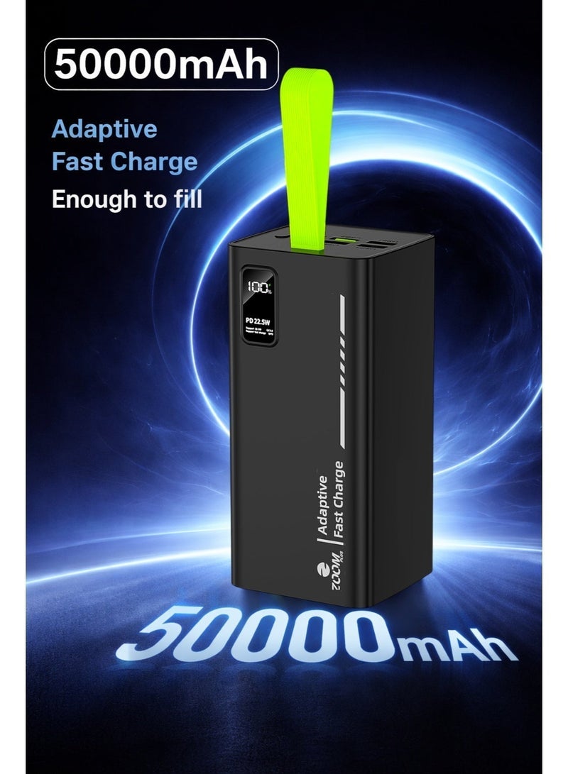 Zoom Plus ZP50B (MONSTRUO) 50,000mAh Power Bank with 22.5W PD and 4 USB ports, and screen display - Image 1