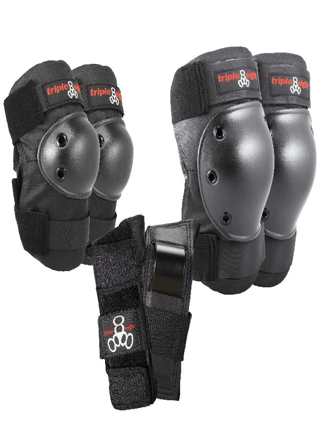 Eight Saver Series Pad Set With Kneesavers, Elbowsavers And Wristsavers, Medium, Black