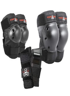 Triple Eight Eight Saver Series Pad Set With Kneesavers, Elbowsavers And Wristsavers, Medium, Black  - Image 4
