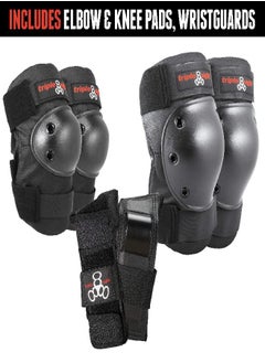 Triple Eight Eight Saver Series Pad Set With Kneesavers, Elbowsavers And Wristsavers, Medium, Black  - Image 3