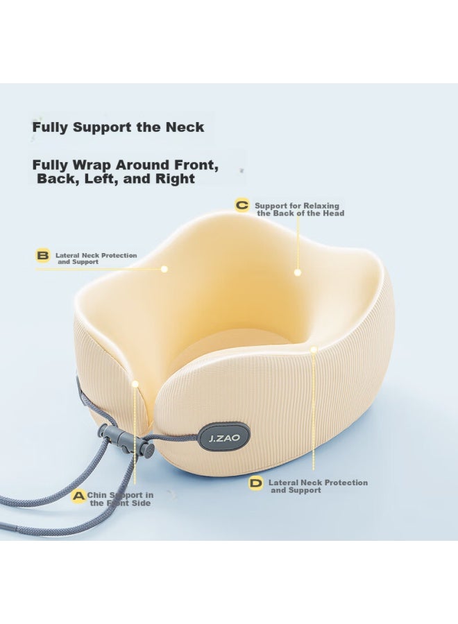 JD.com Jdjingzao Small Snail Travel Pillow Aerospace Memory Foam U-Shaped Neck Pillow Portable Storage Design Yellow - Image 3