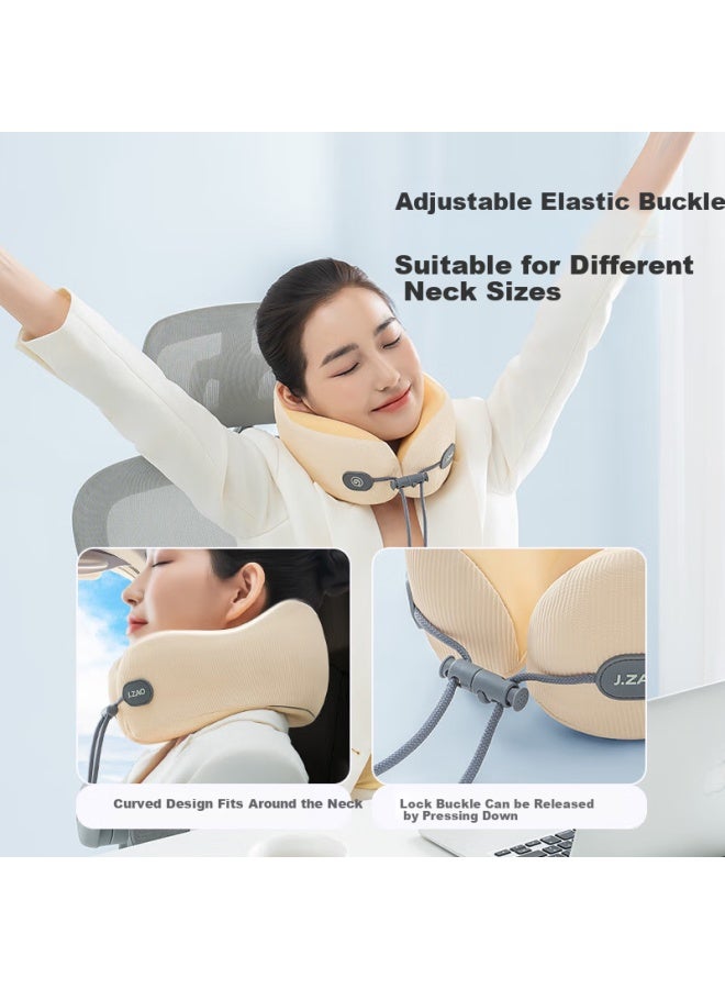 JD.com Jdjingzao Small Snail Travel Pillow Aerospace Memory Foam U-Shaped Neck Pillow Portable Storage Design Yellow - Image 4