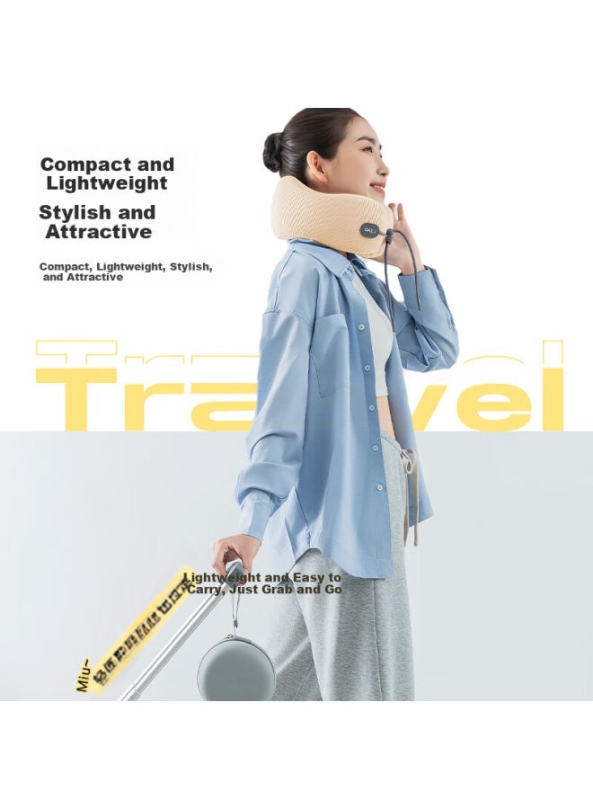 JD.com Jdjingzao Small Snail Travel Pillow Aerospace Memory Foam U-Shaped Neck Pillow Portable Storage Design Yellow - Image 1