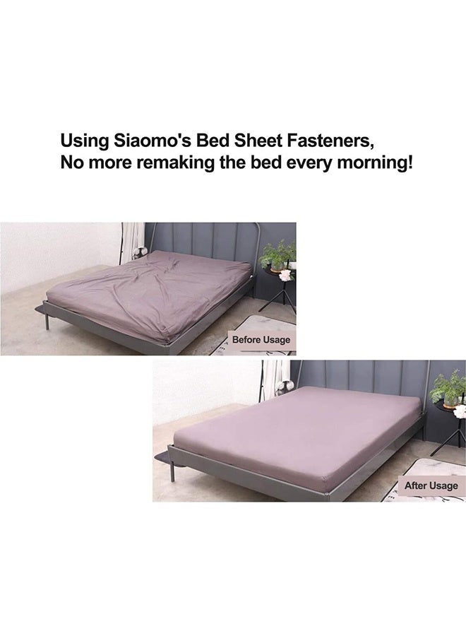 اتش واي 2 قطعة أحزمة حامل ملاءة السرير - أحزمة ملاءة قابلة للتعديل مشابك ملاءات السرير مثبتة تحافظ على الملاءات في مكانها ، أسود - Image 5