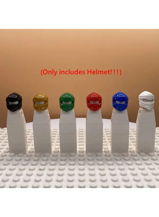Golden Mini Building Block Sets 9pcs Cartoon Warrior Helmets Hooded Scarf Toy - Image 4