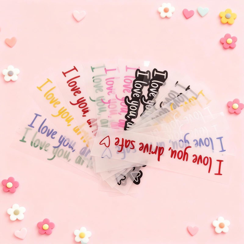 CZMZHFC 16pcs Drive Safe Sticker I Love You Drive Safe Mirror Sticker Cute Safety Driving MirrordecalFunny Rearview Decals for Car Window Mirrors Car Windows Laptops Phone Cases 16 - Image 3