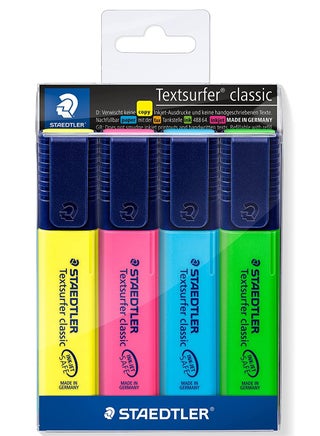 4-Piece Textsurfer Highlighter Multicolour
