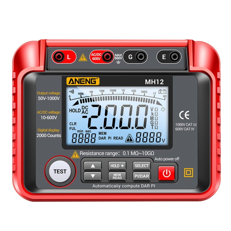 ANENG MH12 Insulation Resistance Tester Shaking Table High Precision Megger Digital Insulation Resistance Meter Voltage Meter - Image 1