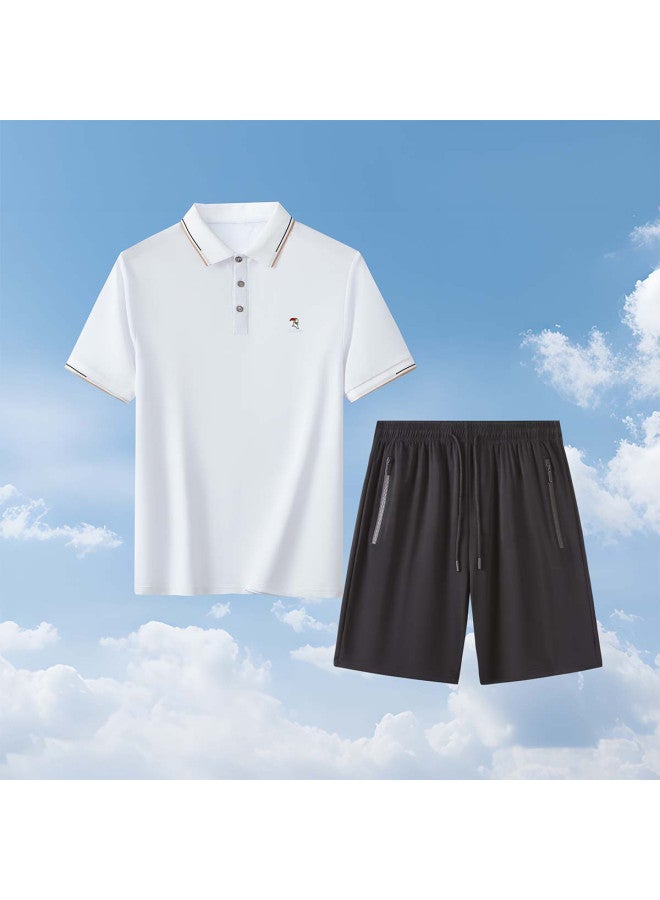 Tucano cool & Breathable Short-sleeve Polo Shirt & Shorts Two-piece Summer Set For Men - Image 2