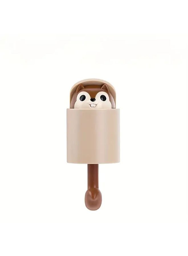 سنجاب بني هوك ٢ قطعة حامل مفاتيح قابل للسحب بتصميم لطيف، بلاستيك متين، منظّم مدخل موفر للمساحة - Image 1