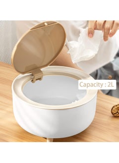 Generic Doyingus Mini Trash Can with Lid, Round Cute Wastebasket, Small Desktop Garbage Can Tiny Countertop Trash Bin for Table Bedroom Office  - Image 1