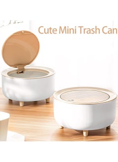 Generic Doyingus Mini Trash Can with Lid, Round Cute Wastebasket, Small Desktop Garbage Can Tiny Countertop Trash Bin for Table Bedroom Office  - Image 5