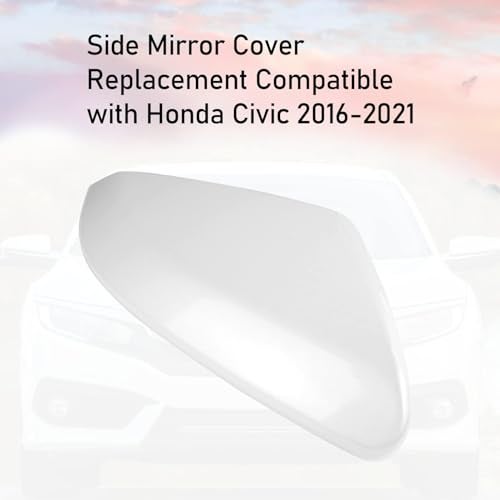 Moonlinks Compatible with 2016-2021 Honda Civic Side Mirror Cover Replacement Passenger Side,Platinum White Pearl for 10th Gen Civic,2019-2022 Insight,RH Sideview Mirror Cap Trim(1PC) - Image 2