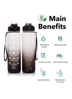 S2C Water Bottles 1L with Times to Drink and Straw, Motivational Water Bottle for kids Leakproof Drinking Sports Water Bottle for Fitness, Gym & Outdoor  - Image 2