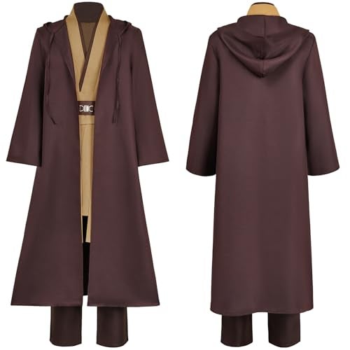 Wecos Tunic Hooded Robe Knight Costume Outfits Halloween Cosplay Costume for Mens Three Versions - Image 4